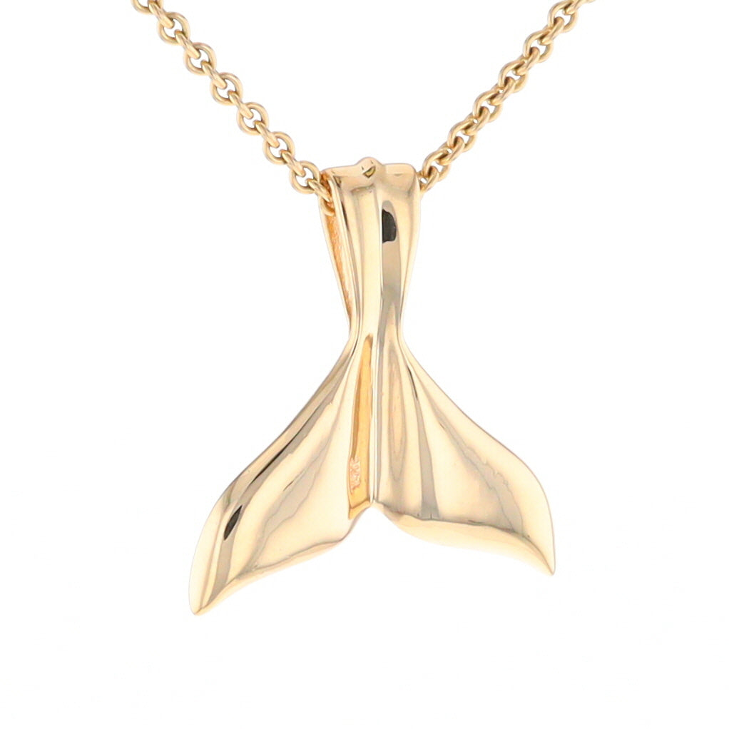 Whale Tail Necklaces Natural Gold Quartz and Nuggets Inlaid Pendant