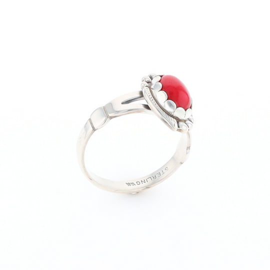 Native American Oval Coral Ring