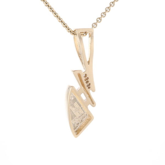Retro Style Triangular Onyx Inlaid Pendant with .07ctw Diamonds