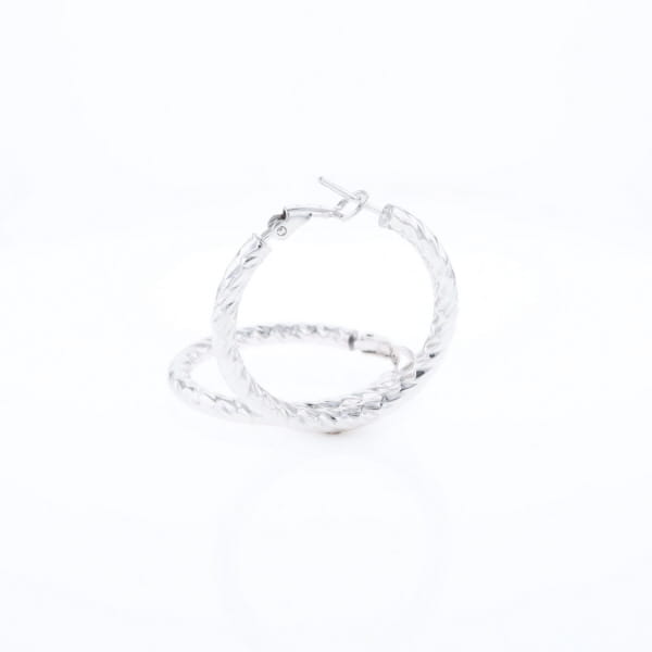 Diamond Cut Hoop Earrings