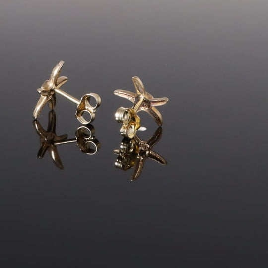 Opal Earrings Inlaid Realistic Star Fish Design Studs