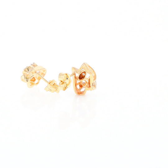 Diamond Leaf Stud Earrings