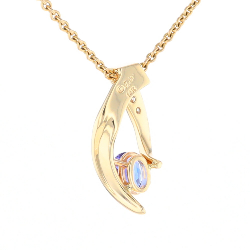 Synthetic Sapphire & Diamond Slide Pendant