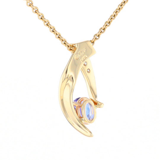 Synthetic Sapphire & Diamond Slide Pendant