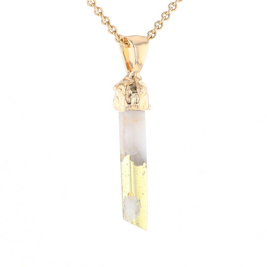 Gold Quartz Free Form Pendant