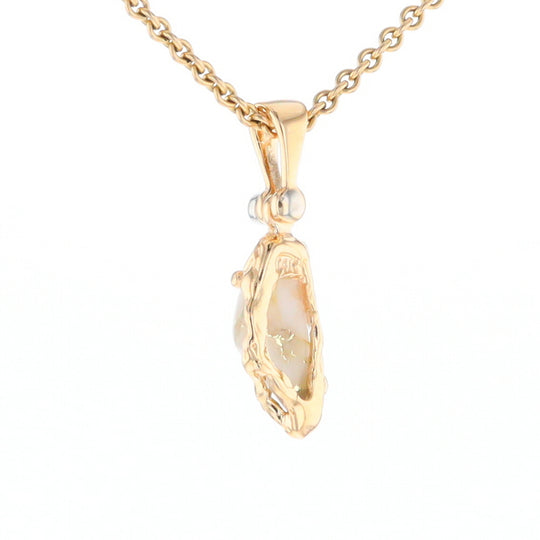 Gold Quartz Free Form Pendant