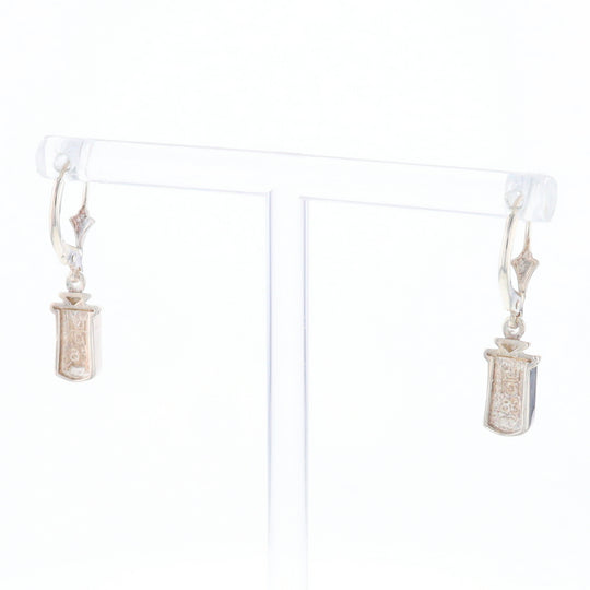 Sterling Silver Gold Quartz Inlaid Earrings - G3