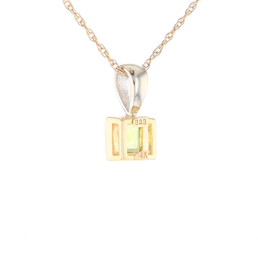 Two-Tone Bezel Peridot Pendant
