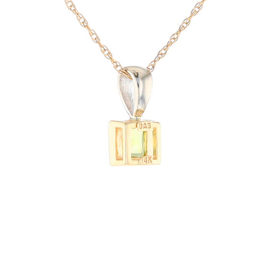 Two-Tone Bezel Peridot Pendant