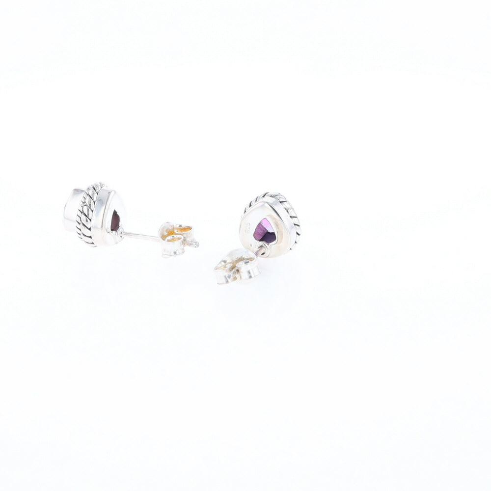 Native Amethyst Pear Stud Earrings