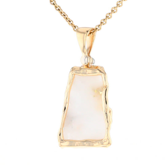 Gold Quartz Freeform Pendant  (G2)