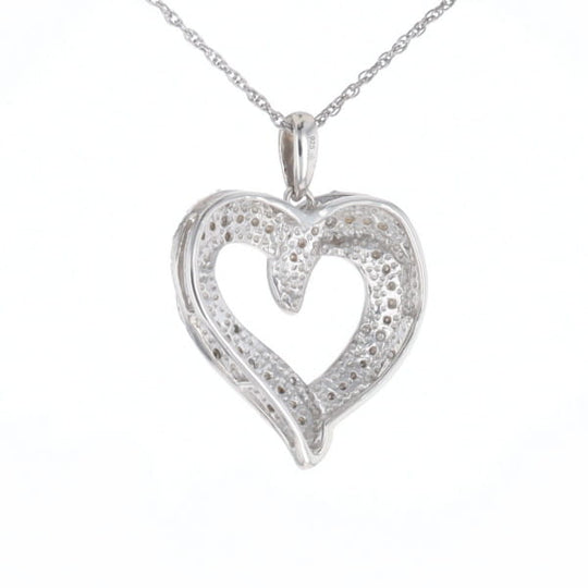 Frosted Diamond Heart Necklace