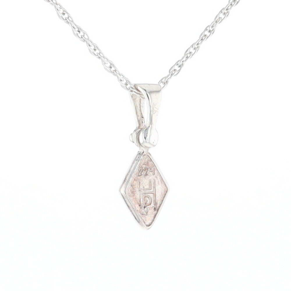 Sterling Silver Gold Quartz Inlaid Diamond Pendant - G3