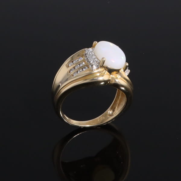 Opal Diamond Channels Ring