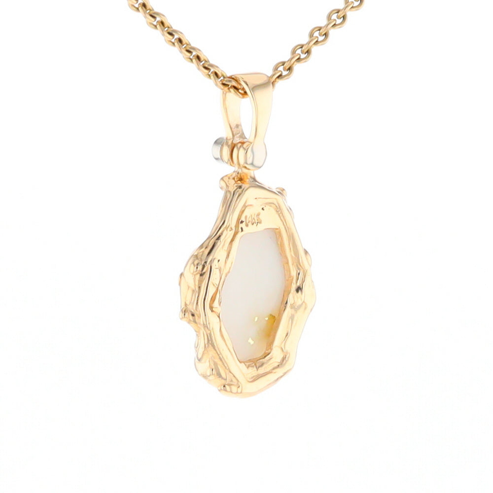 Gold Quartz Freeform Pendant