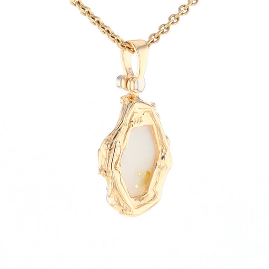 Gold Quartz Freeform Pendant