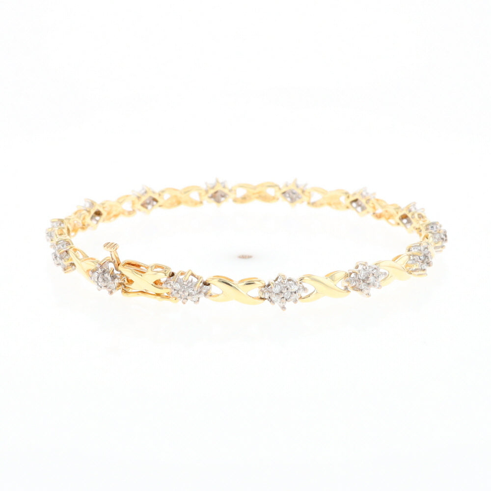 Diamond Cluster & Infinity Link Tennis Bracelet