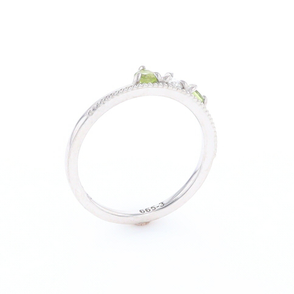 Peridot & Diamond Mother's Ring