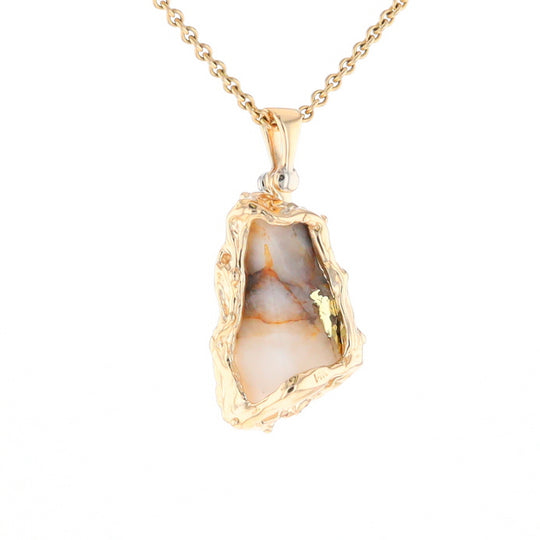 Gold Quartz Freeform Pendant - G3