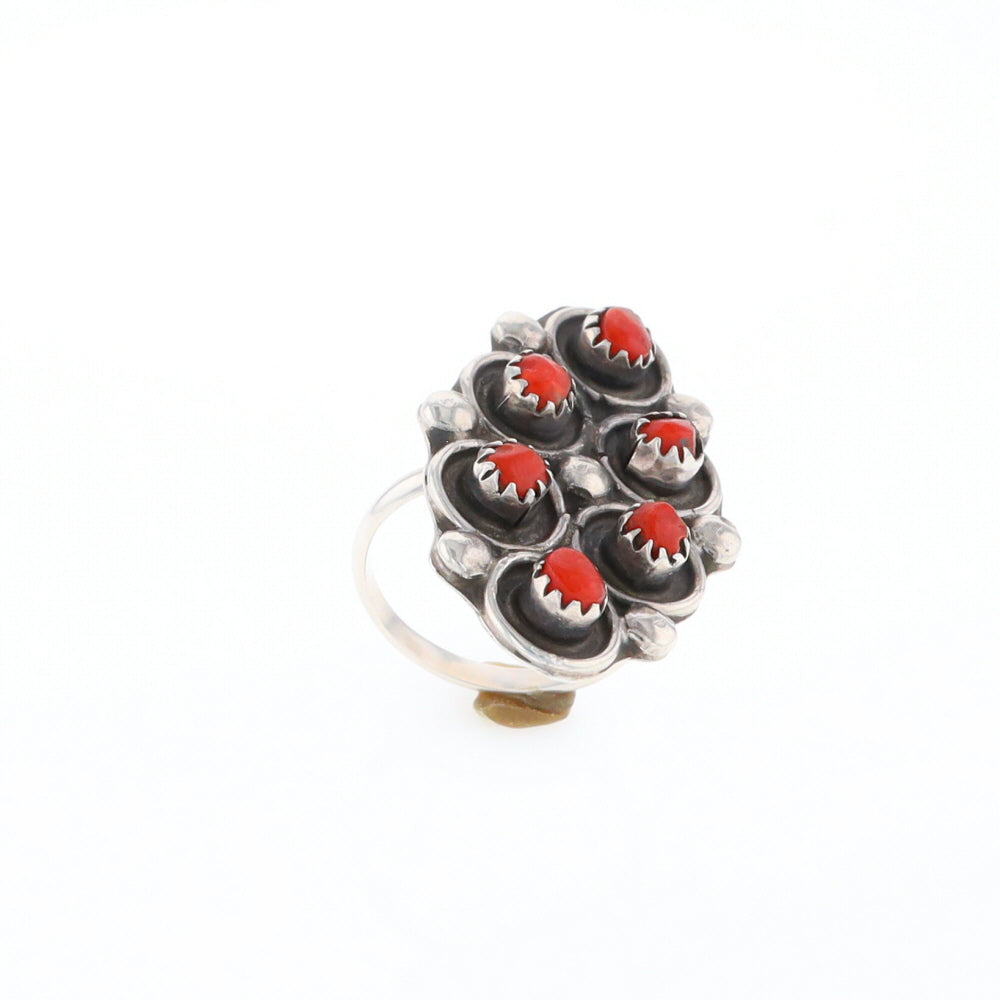 Bezel Set Coral Ring