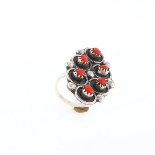 Bezel Set Coral Ring