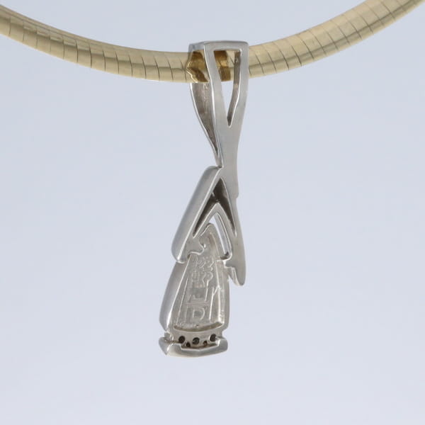 Opal Pendant Triangle Inlaid Design with .06ctw Round Diamonds