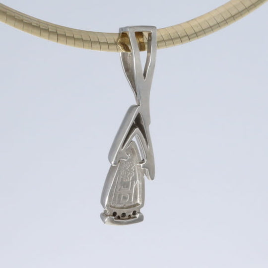 Opal Pendant Triangle Inlaid Design with .06ctw Round Diamonds