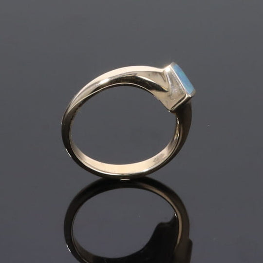 Opal Rings Diamond Shape Inlaid Design