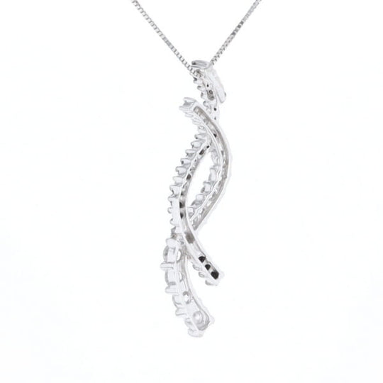 Ribbon Necklace With Black and White Diamonds