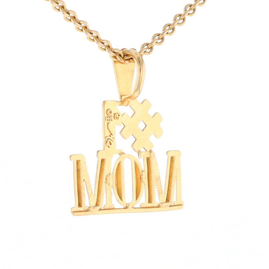 Yellow Gold #1 Mom Pendant