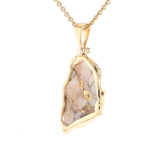 Gold Quartz Freeform Pendant (G2)