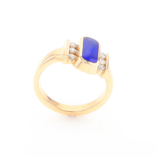 Lapis 0.24ctw Diamond Ring