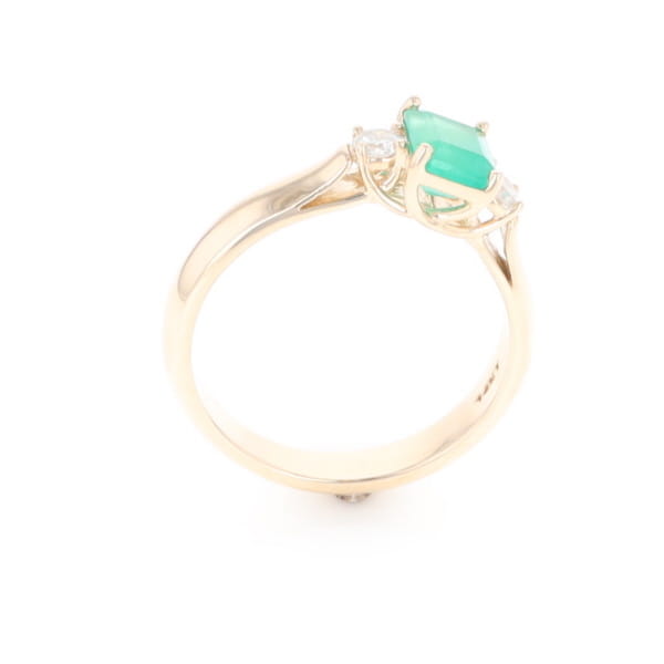 Emerald 3-Stone Trellis Ring