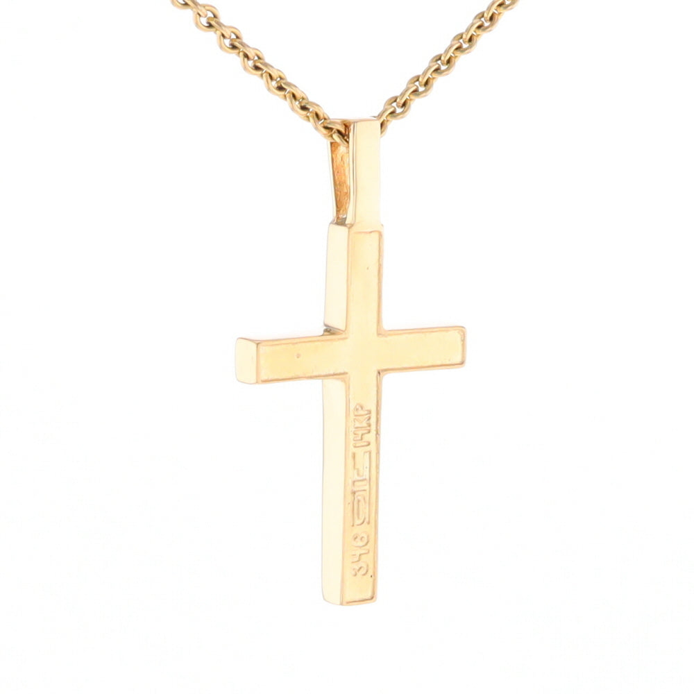 Gold Quartz Pendant 4 Section Inlaid Cross Pendant