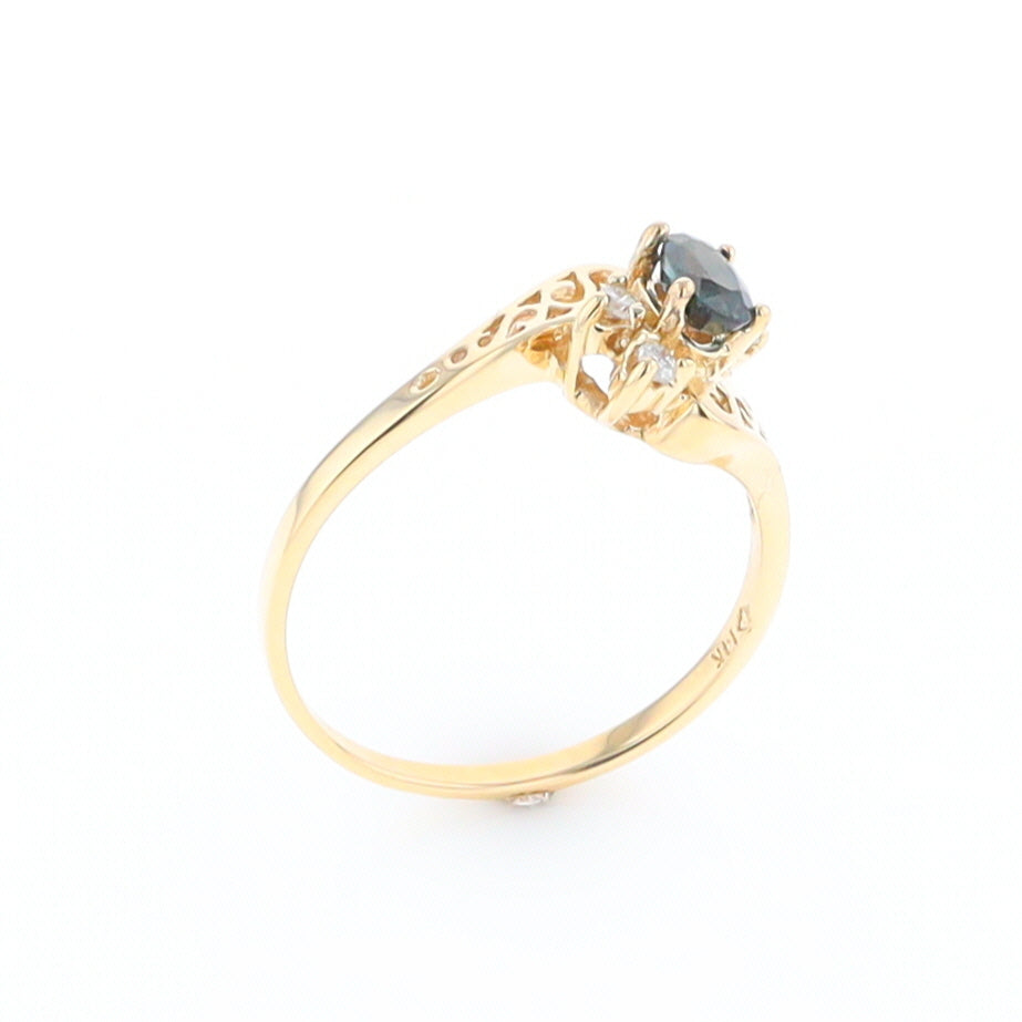 Oval Sapphire Diamond Bypass Ring