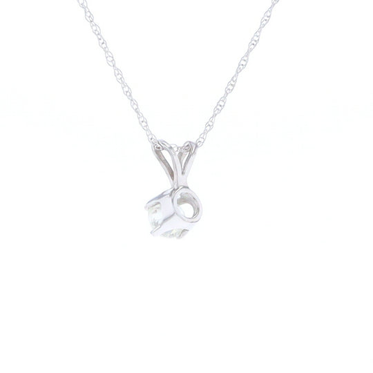 White Gold Solitaire Diamond Pendant