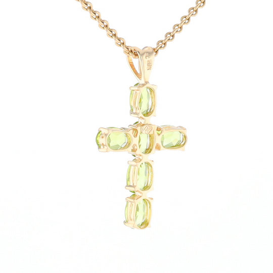 Oval Peridot Cross Pendant