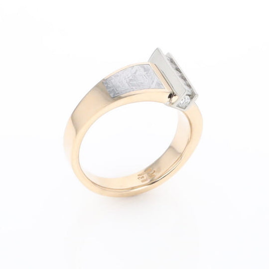 Meteorite Ring Double Sided Inlaid Design with .23ctw Diamonds
