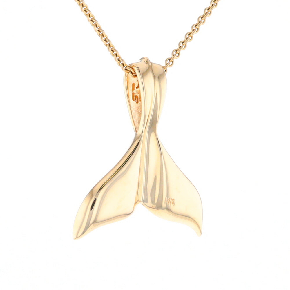 Whale Tail Necklaces Natural Gold Quartz and Nuggets Inlaid Pendant