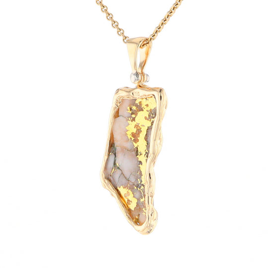 Gold Quartz Freeform Pendant (G2)