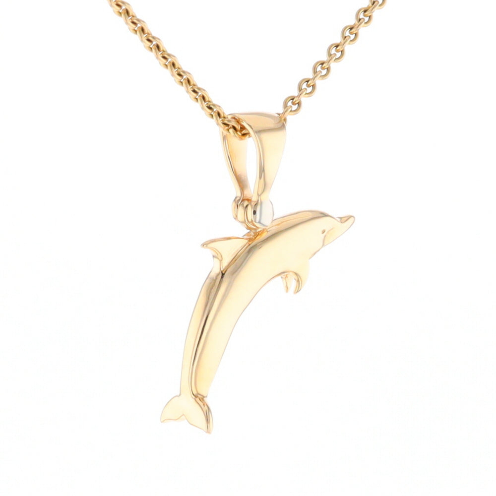 Gold Quartz Dolphin Pendant - G2