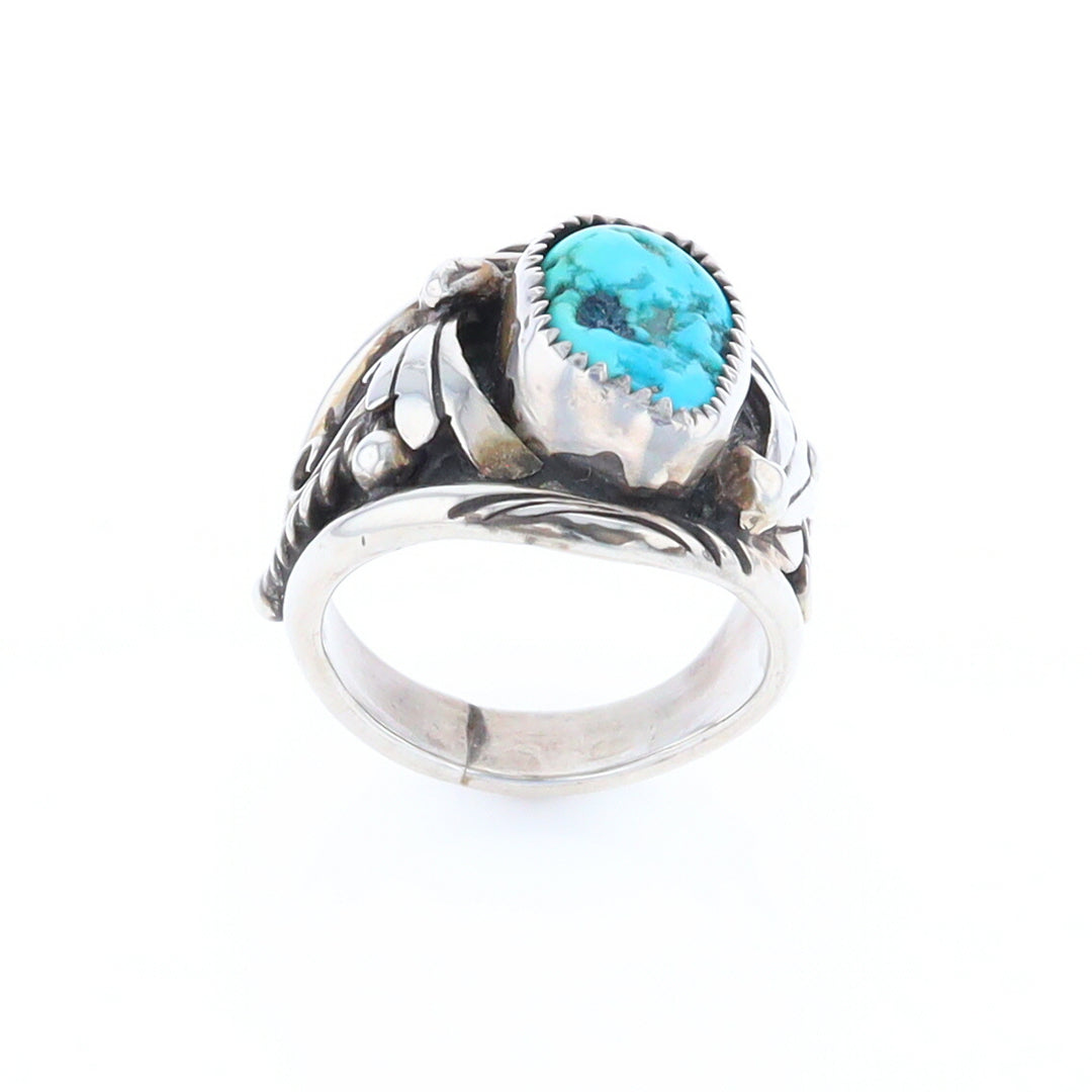 Navajo Turquoise and Feather Design Ring