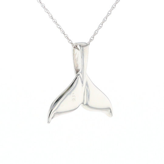 Whale Tail Necklaces Natural Nuggets Double Inlaid Sea Life Pendant