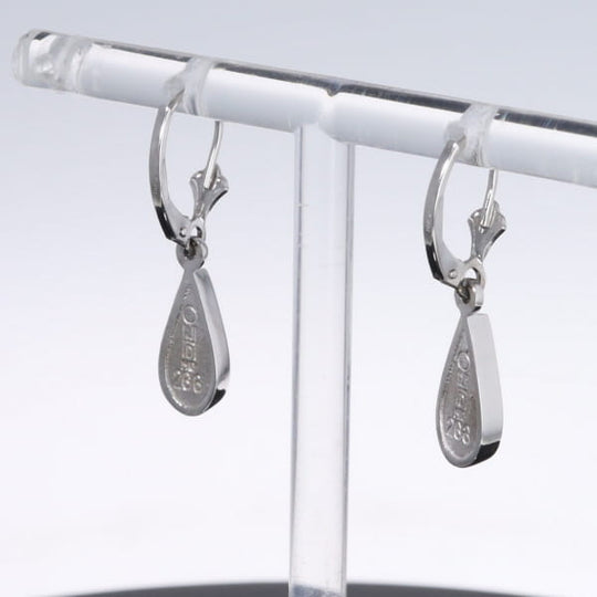 Opal Earrings Tear Drop Inlaid Design Lever Backs