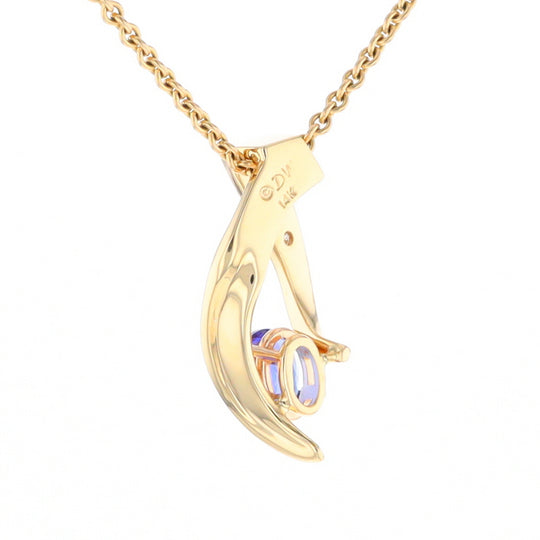 Synthetic Sapphire & Diamond Slide Pendant