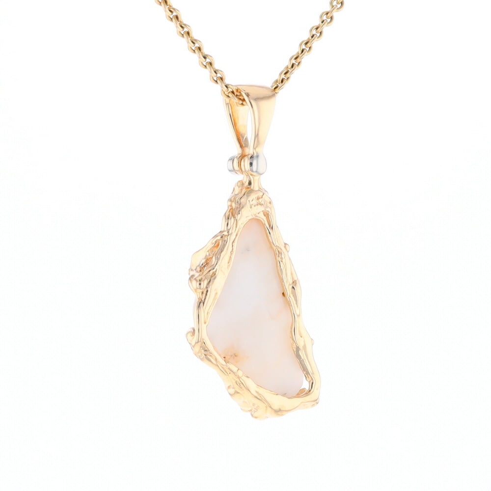 Gold Quartz Freeform Pendant