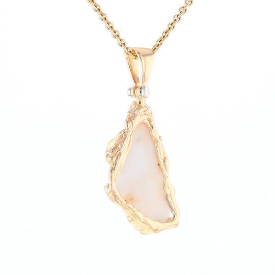 Gold Quartz Freeform Pendant