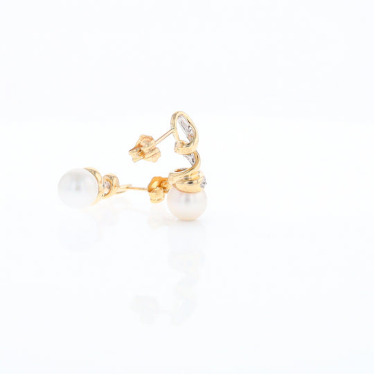 Pearl Spiral Stud Earrings