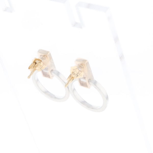 Gold Quartz Rectangle Inlaid Knocker Earrings - G2