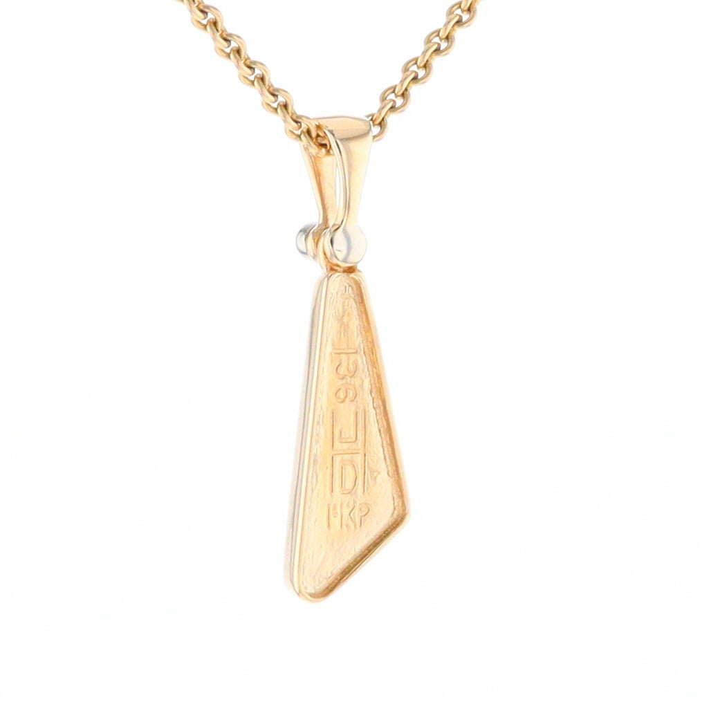 Triangular Gold Quartz Pendant - G2